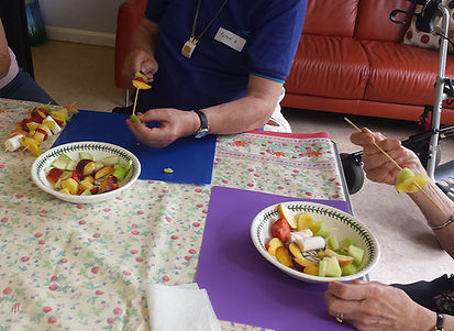 Making fruit skewers