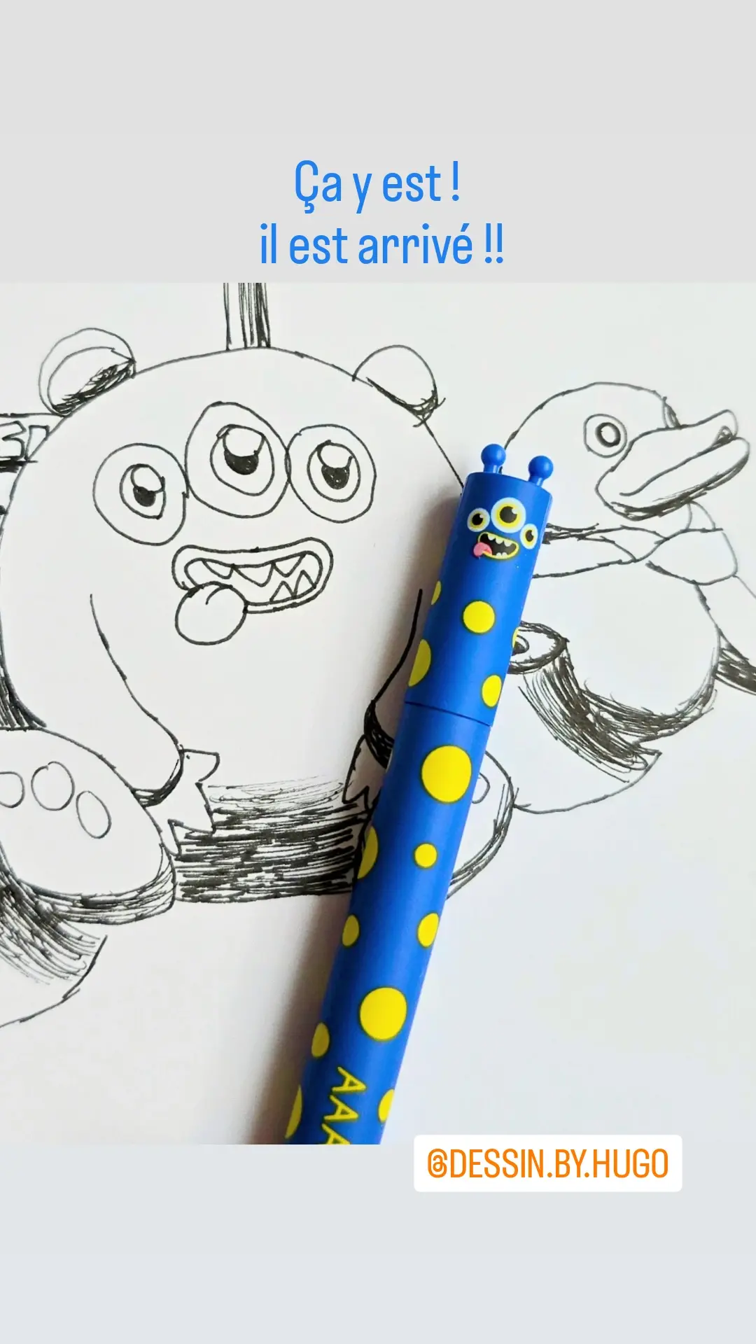 Stylo effaçable petit monstre