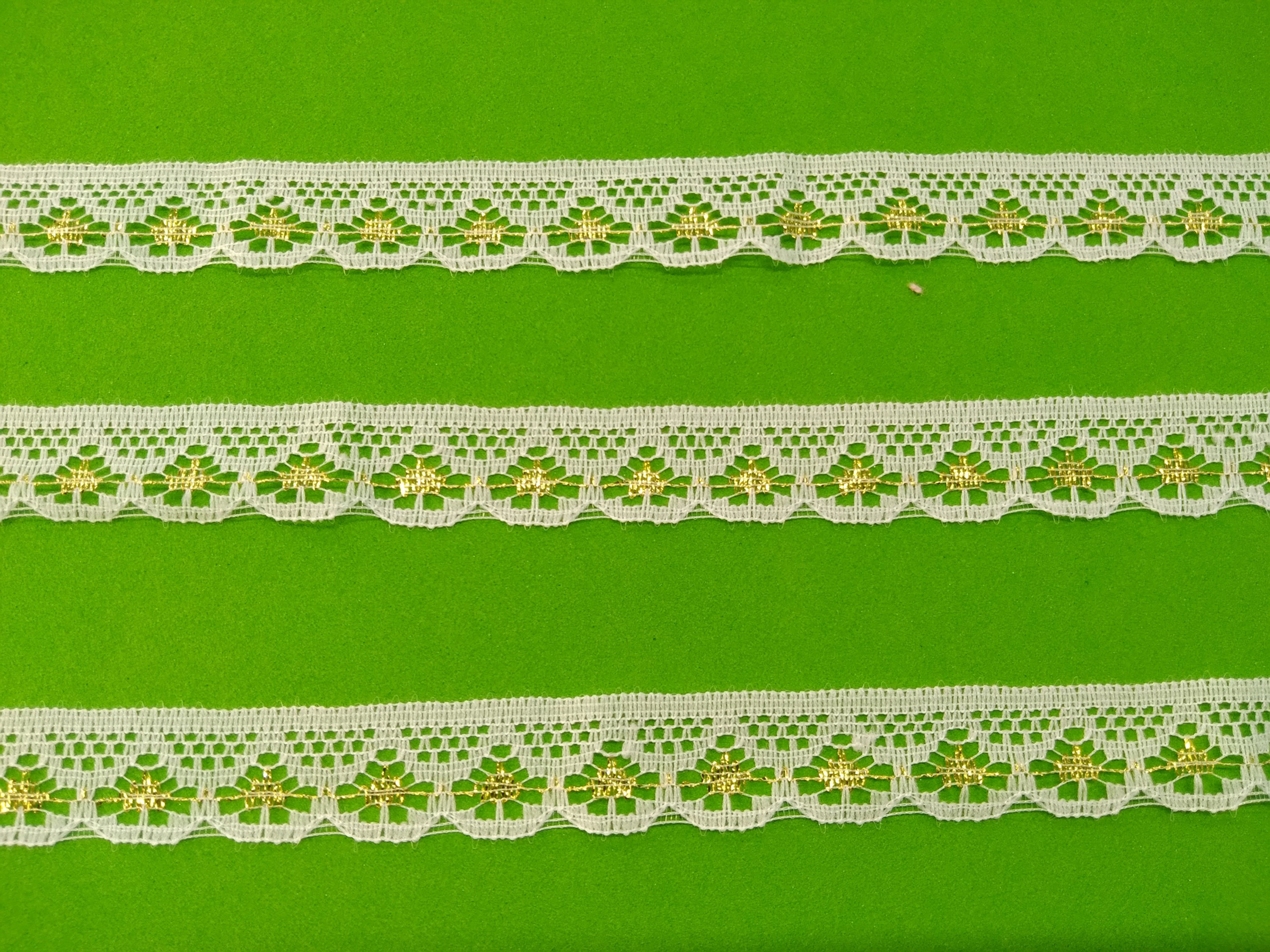 Renda 1,8 cm poliéster e lurex Ouro PE20.03