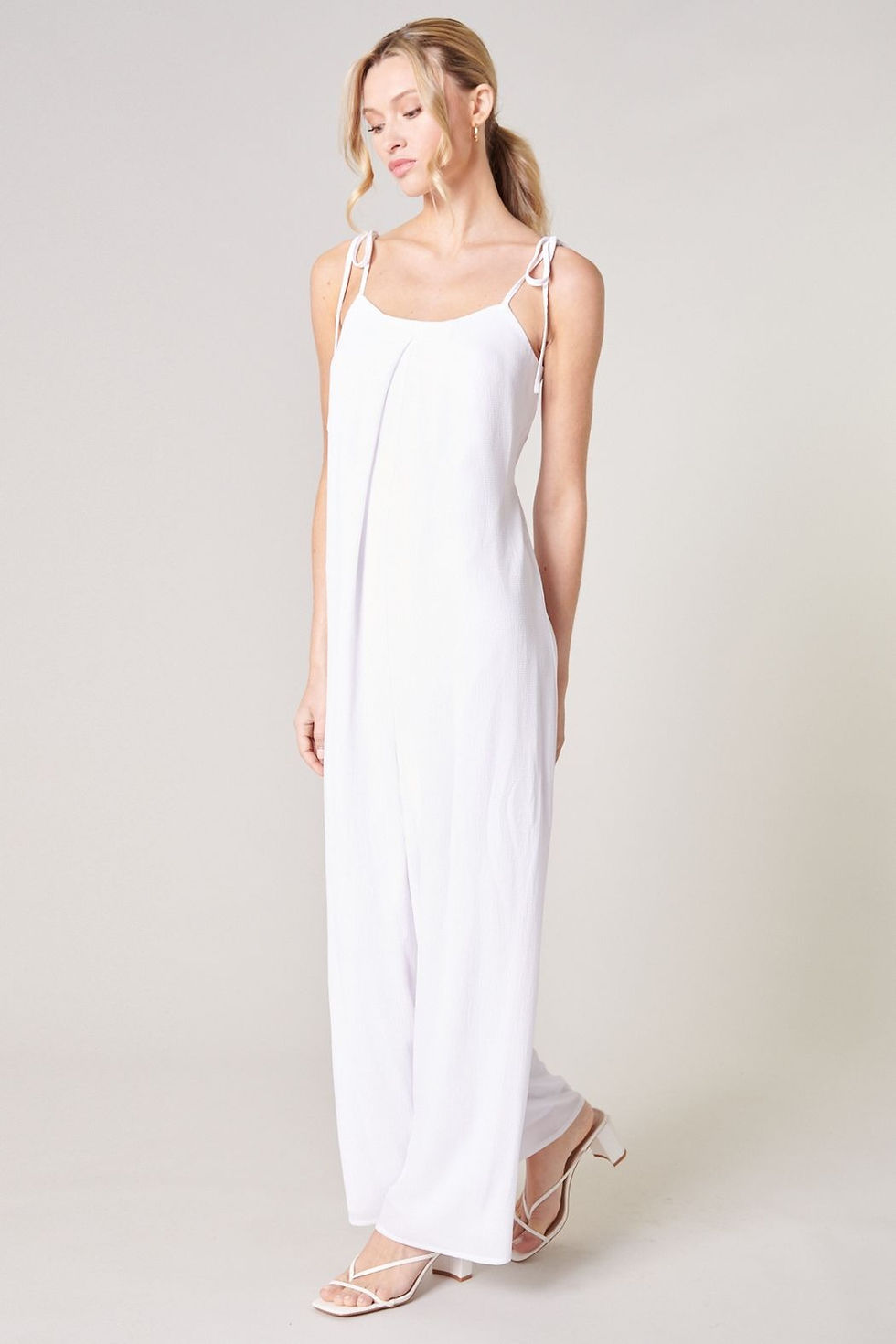 Thumbnail: Wide Leg Tie Strap Jumpsuit
