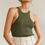 Thumbnail: Olive Ribbed Racerback Top