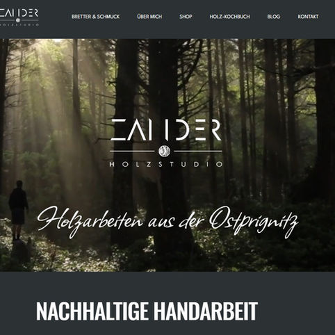 Der Header der Hauptseite der neuen Website des Zander Holzstudio Kyritz