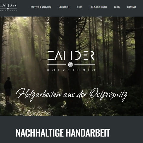 Der Header der Hauptseite der neuen Website des Zander Holzstudio Kyritz