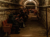 A people unsure of their future move west through Ukraine