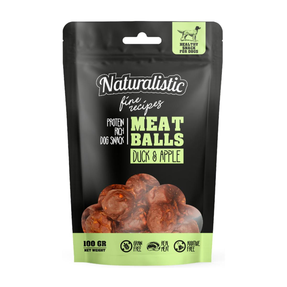 Naturalistic Fine Recipe Meatballs Duck & Apple 100 grs