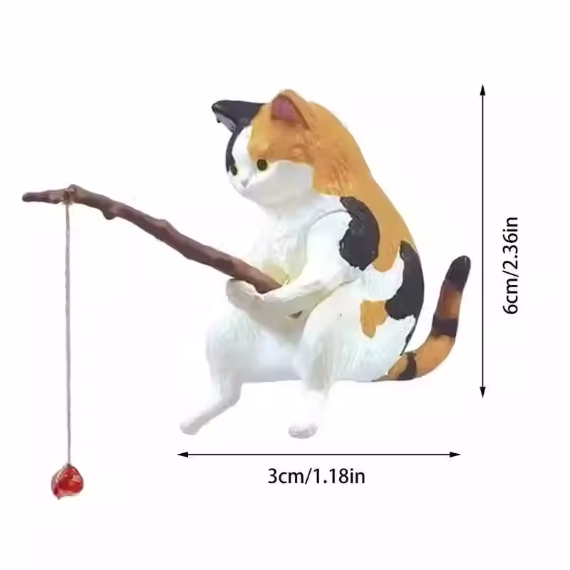 Miniatura: Figurita Decorativa Gatito Pescador para Acuario