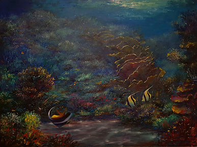 Eugene Rubuls | Chasing Coral | Oil on canvas | 122 x 92 x 3.5cm | 2017