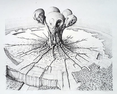 Hugh Kerr | Rapacity | ink on paper | 30 x 41cm | 2017