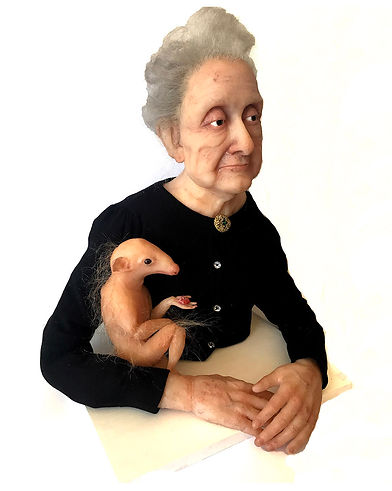 Side view of RITA + HER PET JUDE by New South Wales artist LAURI SMITH