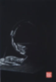 Virginie Senbel-Lynch | Smoke and Mirrors | watercolour pencil on black paper | 27 x 38cm | 2017