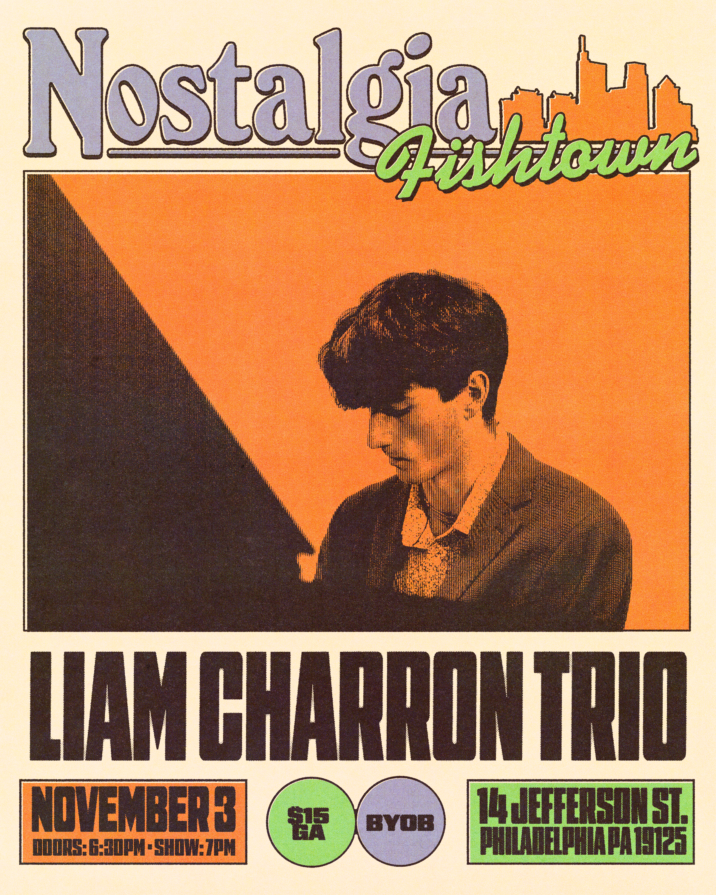 Liam Charron Trio artwork from Nostalgia Fishtown