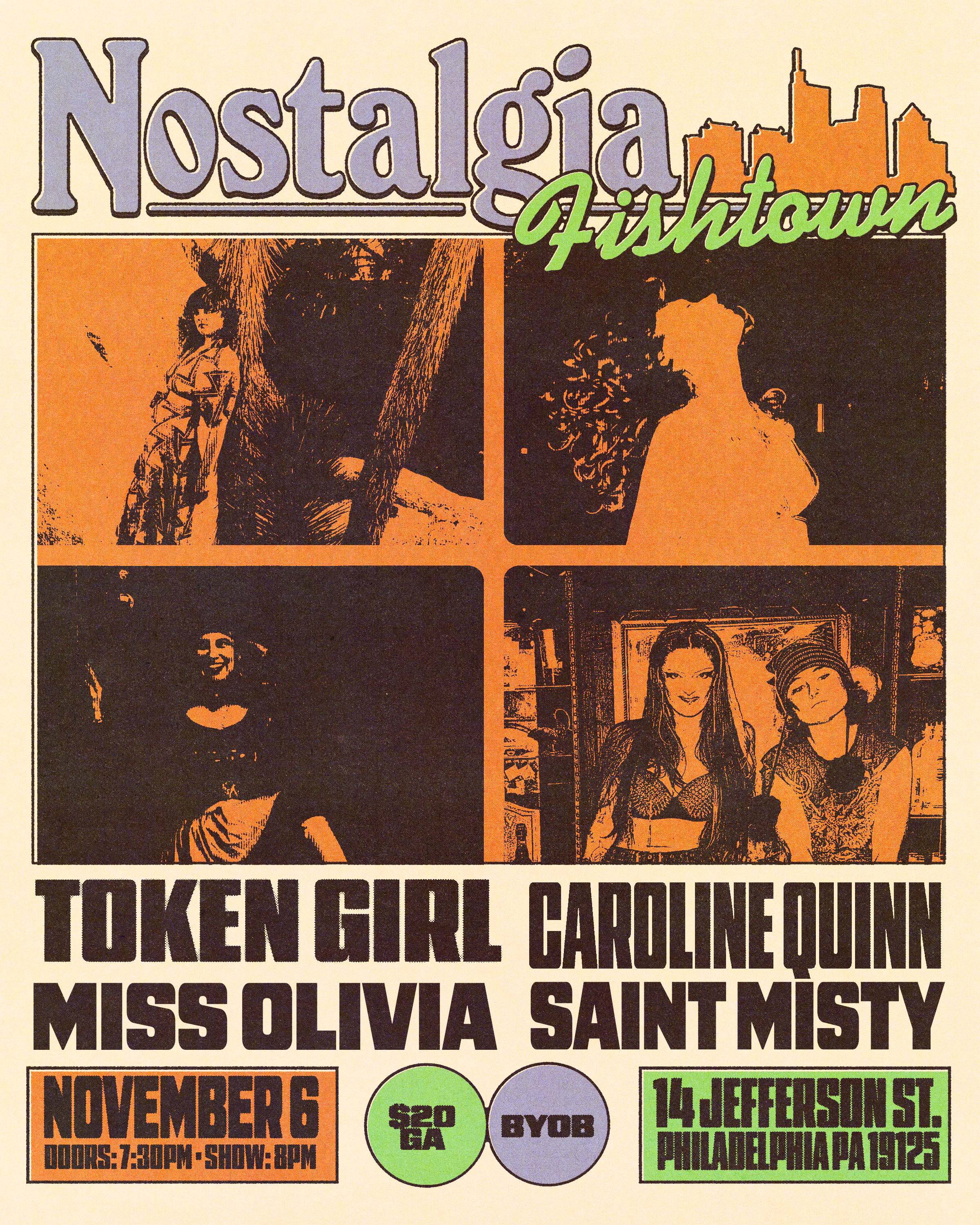 Token Girl, Caroline Quinn, Miss Olivia & Saint Misty artwork from Nostalgia Fishtown