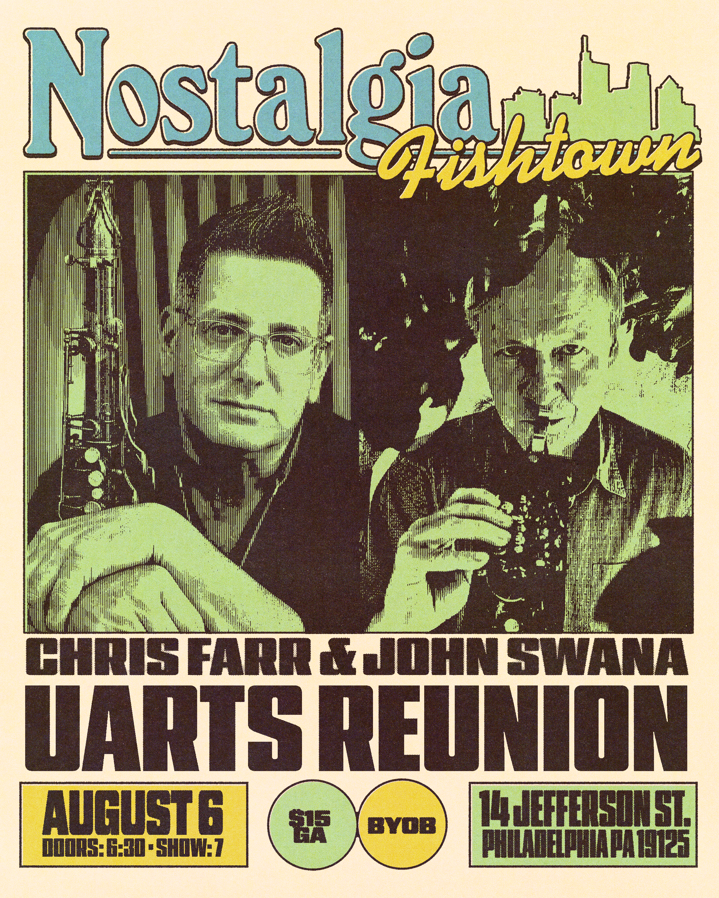 Chris Farr & John Swana: UArts Reunion artwork from Nostalgia Fishtown