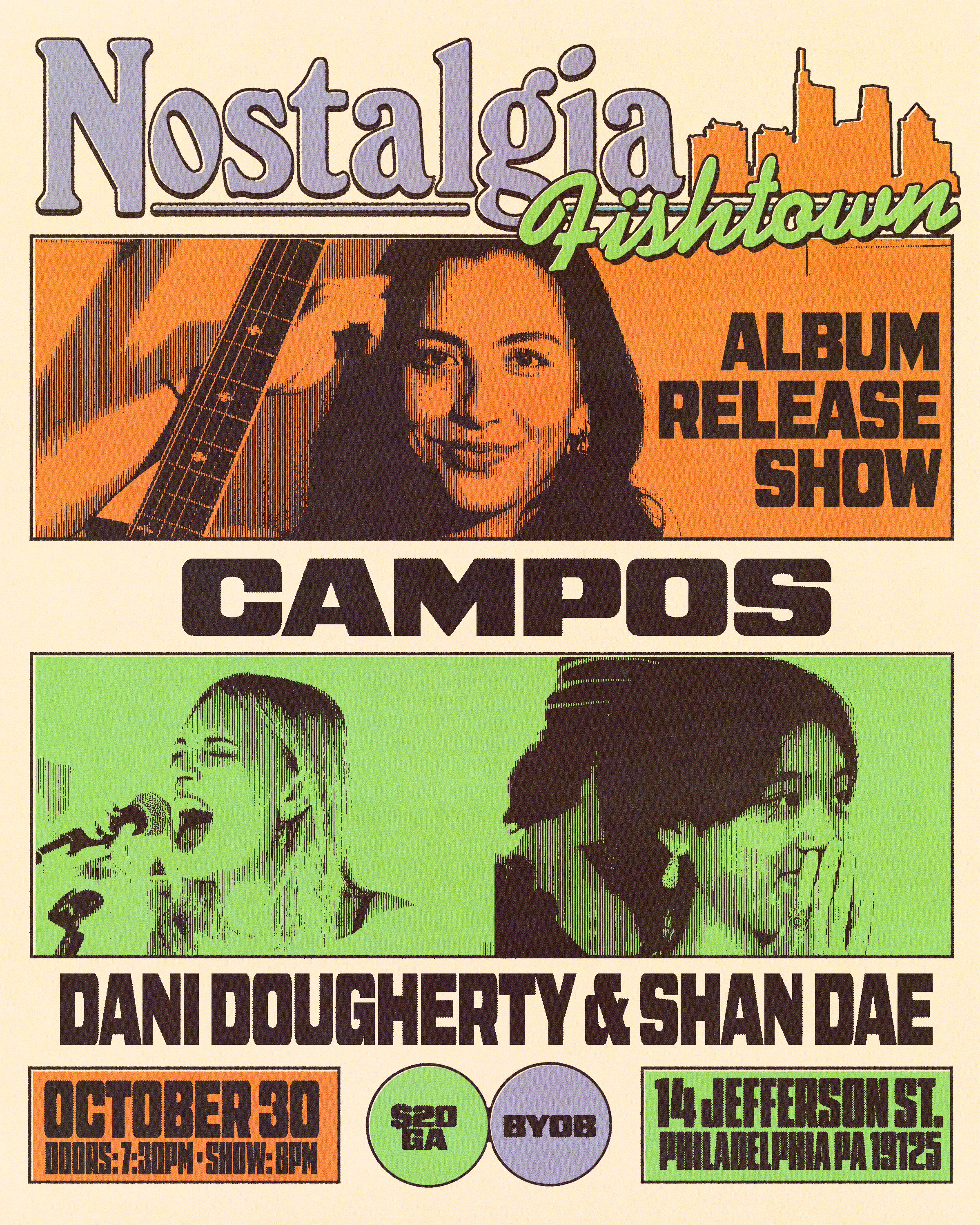 Hannah Campos, Dani Dougherty & Shan Dae artwork from Nostalgia Fishtown