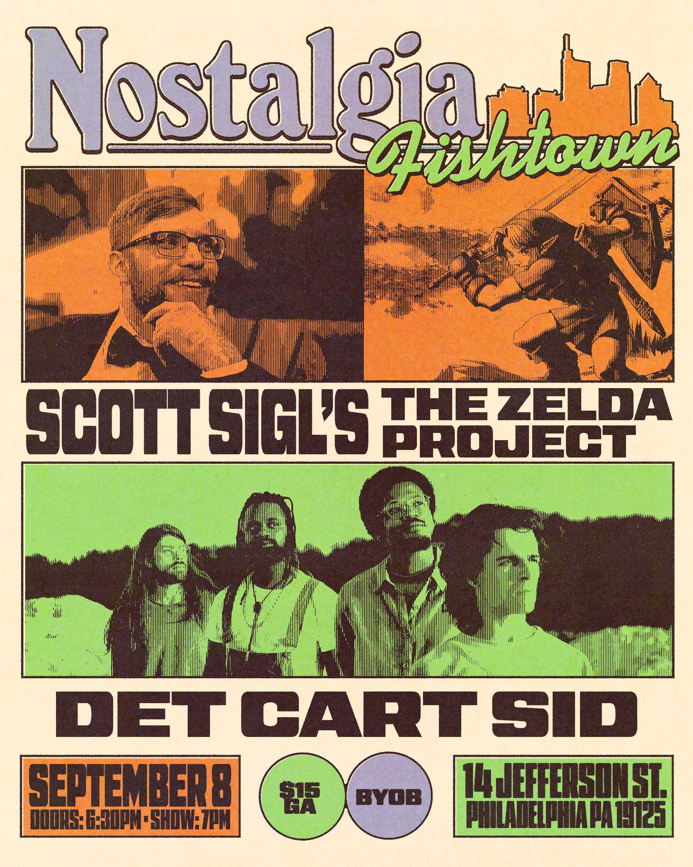 Scott Sigl's The Zelda Project & Det Cart Sid artwork from Nostalgia Fishtown