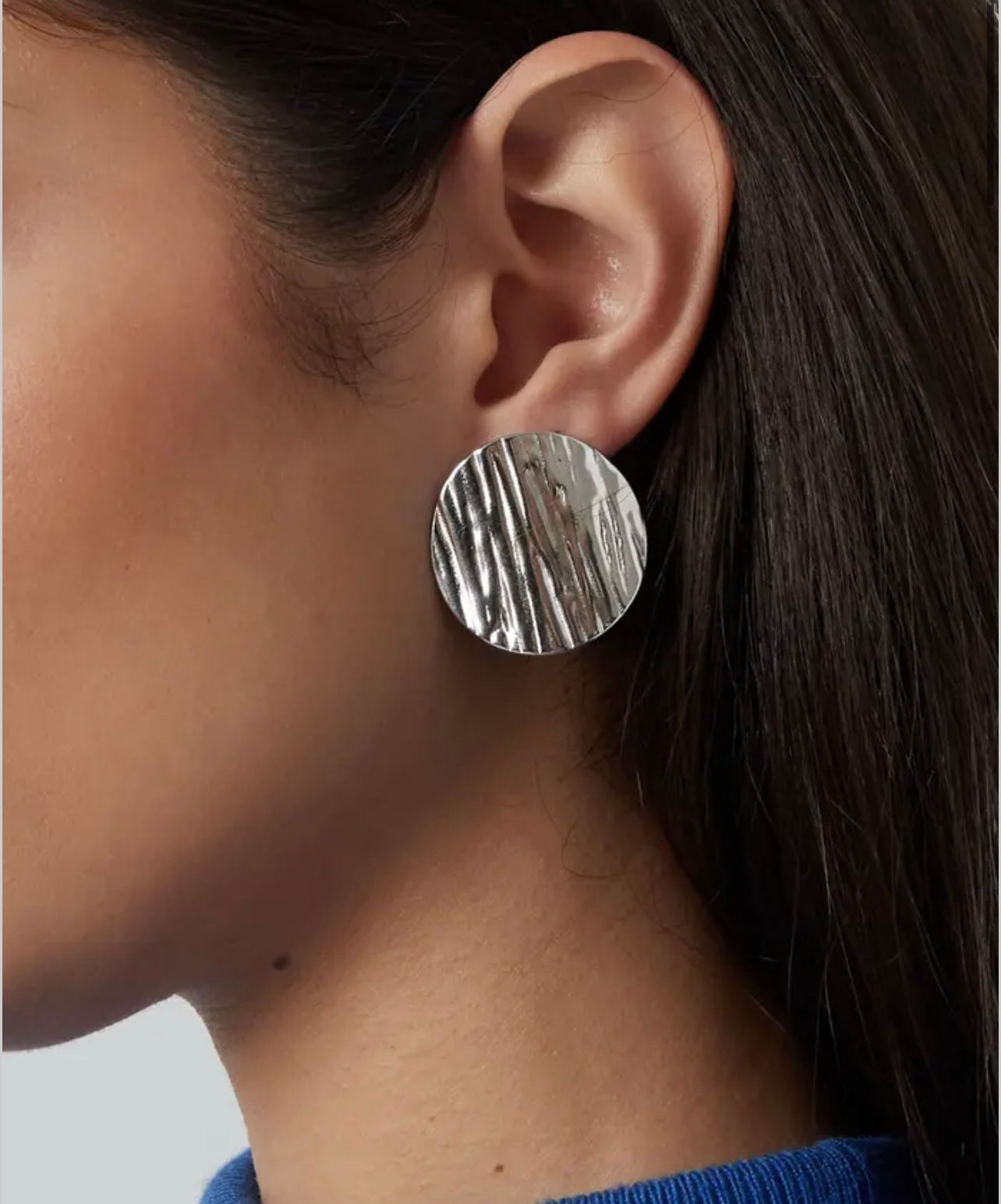 Round earrings with print GOLD