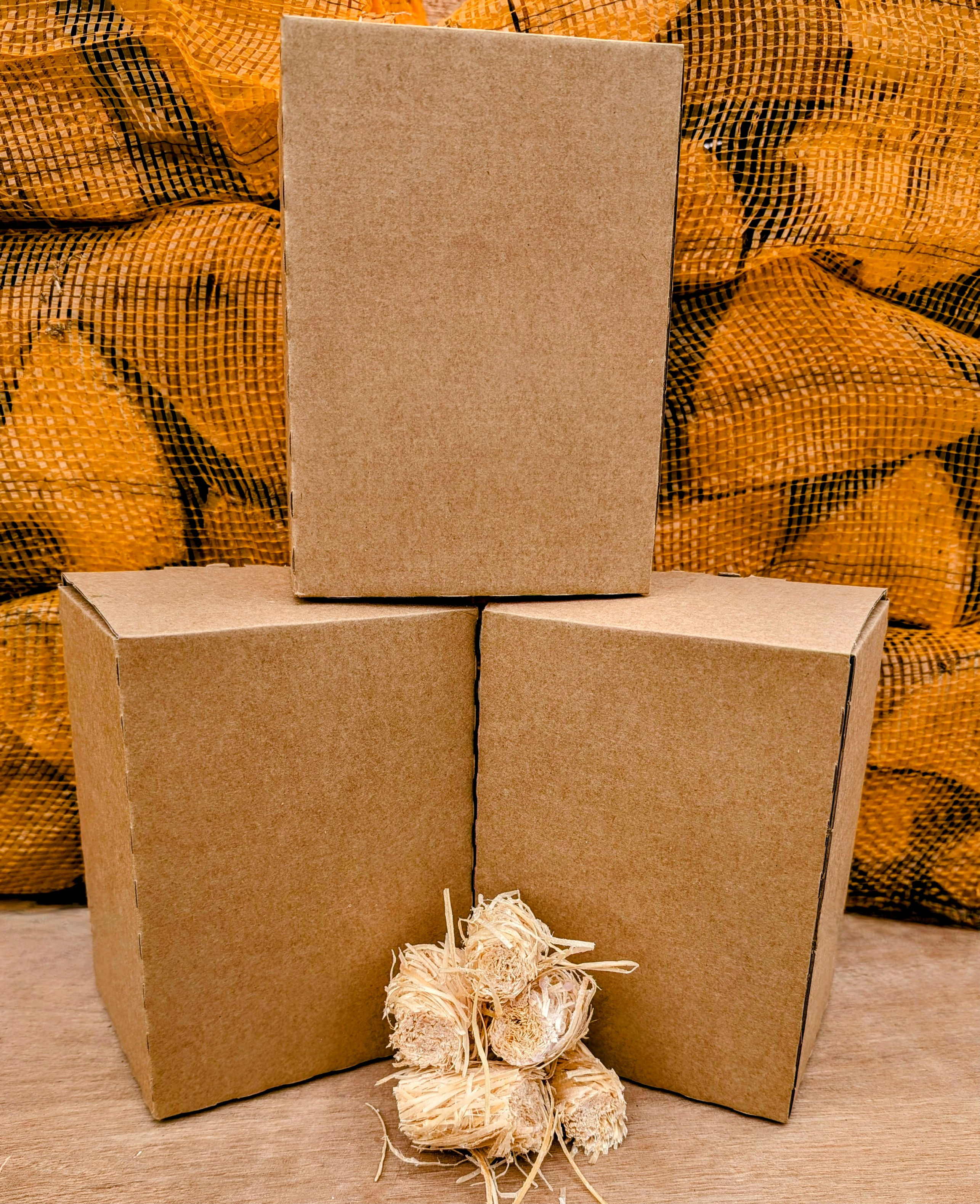 3 Boxes of 50 Natural Wood Wool Firelighters