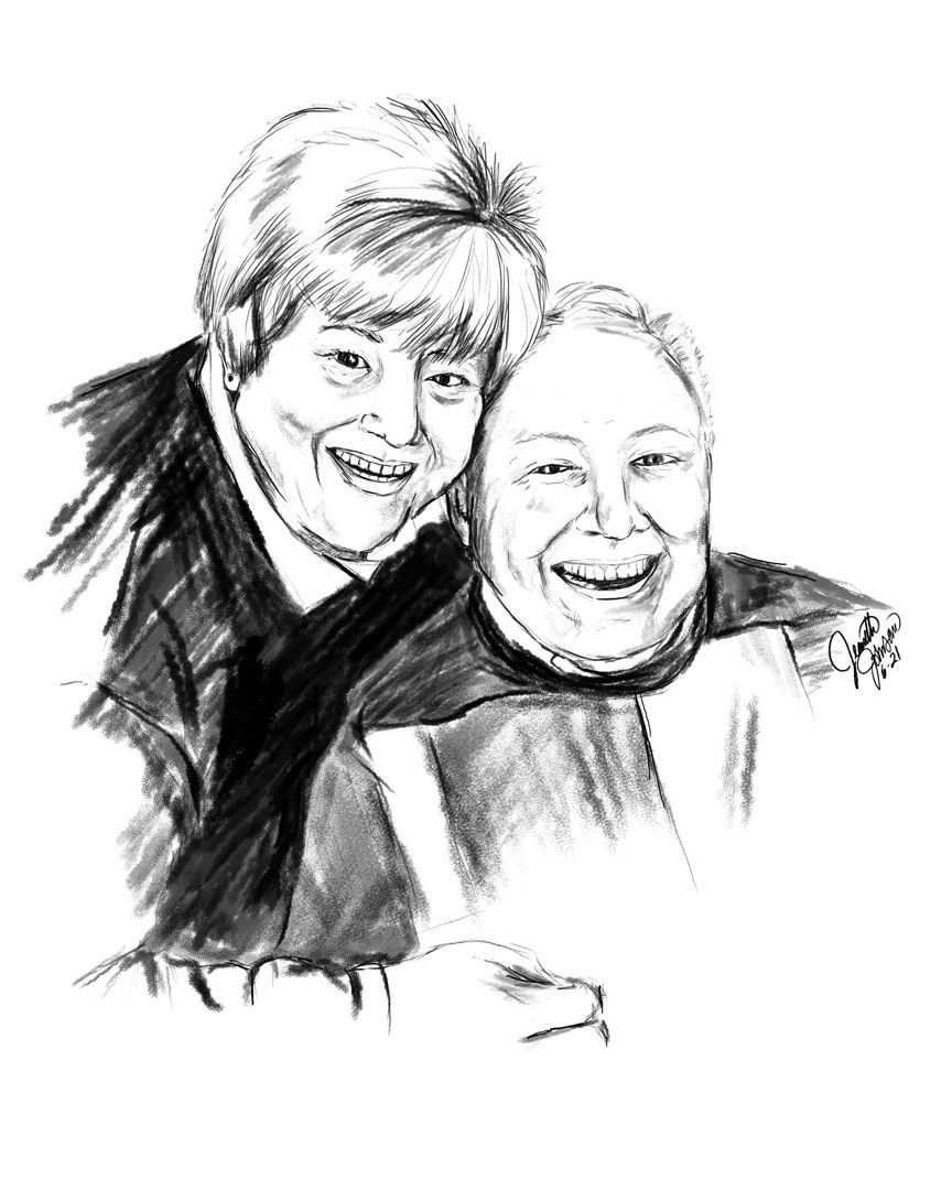 Custom Digital Sketch - Jim and Karen