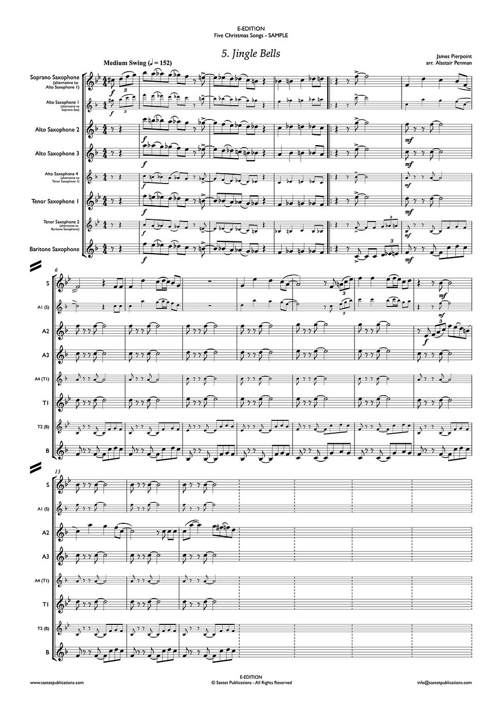 Thumbnail: Five Christmas Songs (sax ensemble)