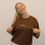Thumbnail: Unisex Caramel brown T shirt- Centre logo