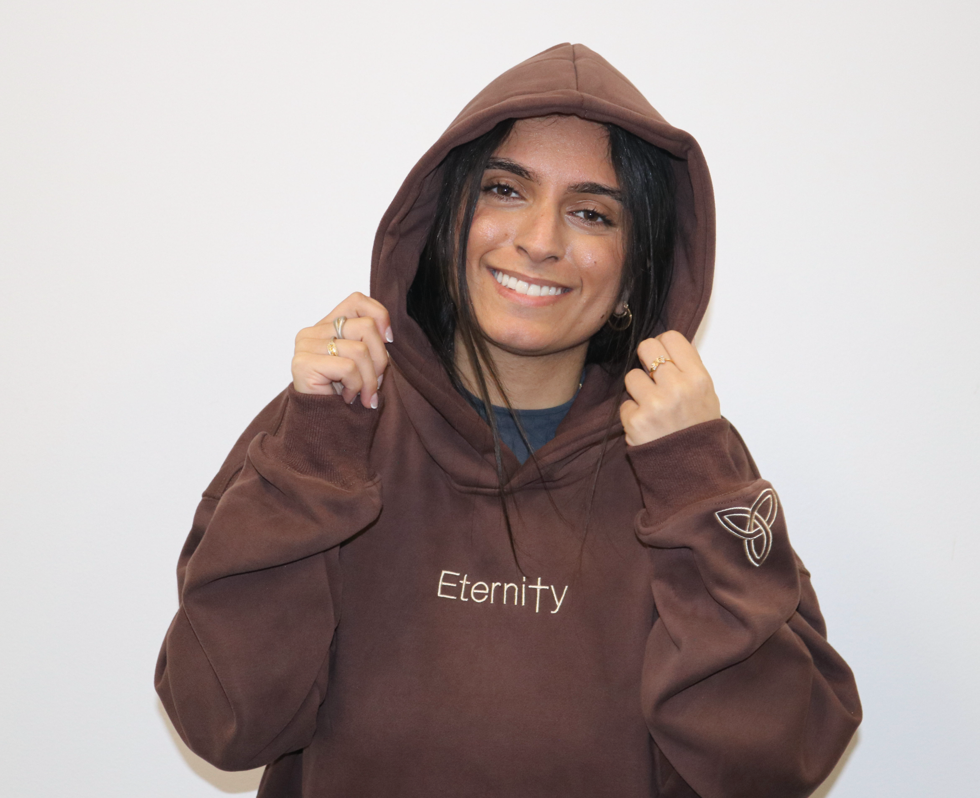 Unisex Eternity coffee brown hoodie