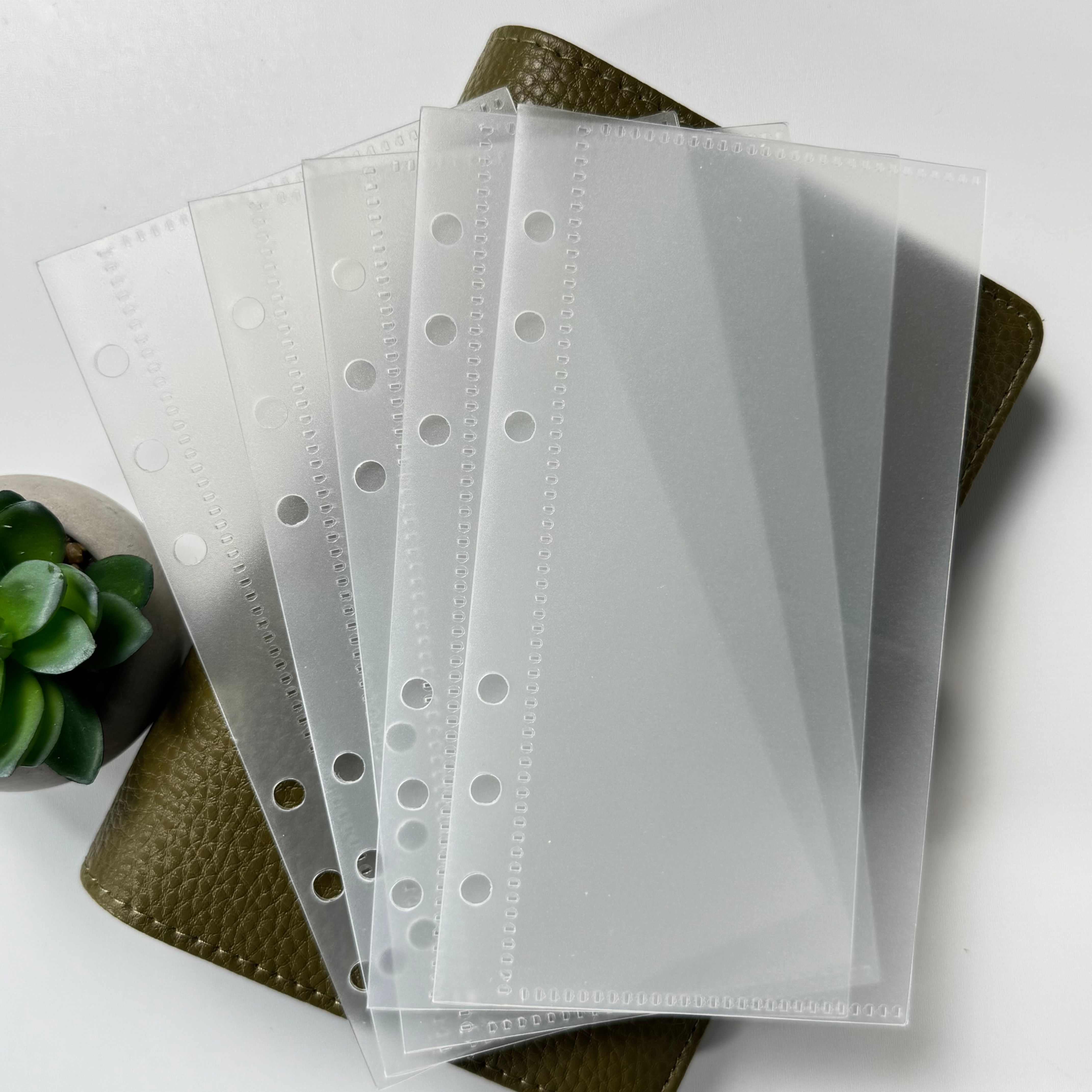 Set of 5 Clear Frosted A6 Cash Envelopes