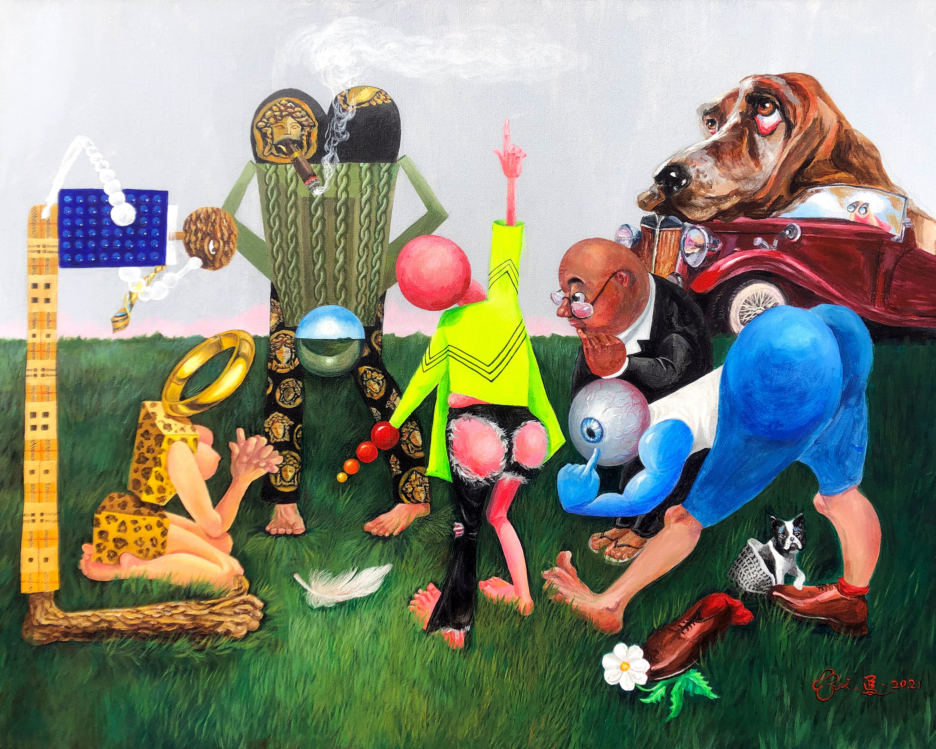 The weird people in the contemporary trend Painting