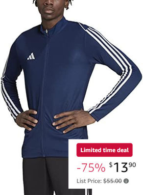 -75% $13.90 adidas Men's Tiro 23 League Training Jacket,Color: Team Navy Blue Tall + 2" Amazon Limited time deal