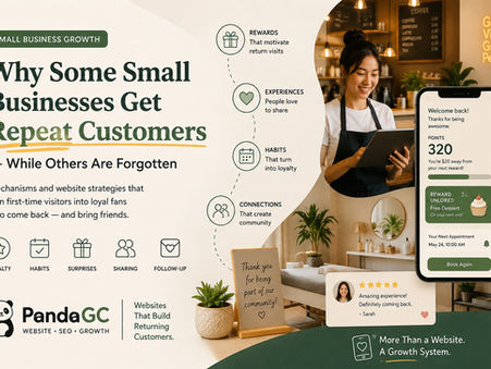 Small business customer loyalty strategies shown through restaurant, salon, and local business website experiences