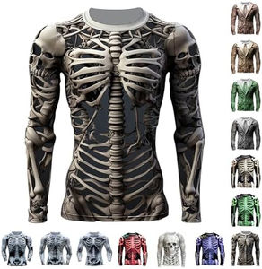 50% OFF Men’s Halloween Skeleton 3D Print Long Sleeve Shirt – Casual Yet Spooky, Amazon Deal