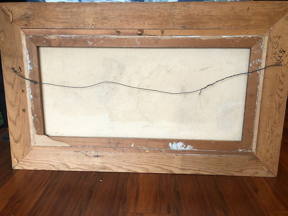 Thumbnail: Roses in Golden Frame Antique  Painting 
