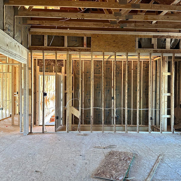 Walls framed in