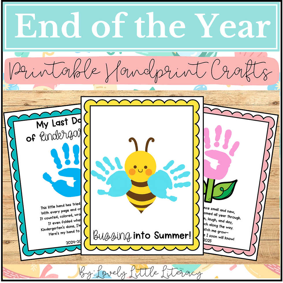 End of the Year Handprint Crafts for Preschool, Kindergarten, 1st Grade, & 2nd Grade