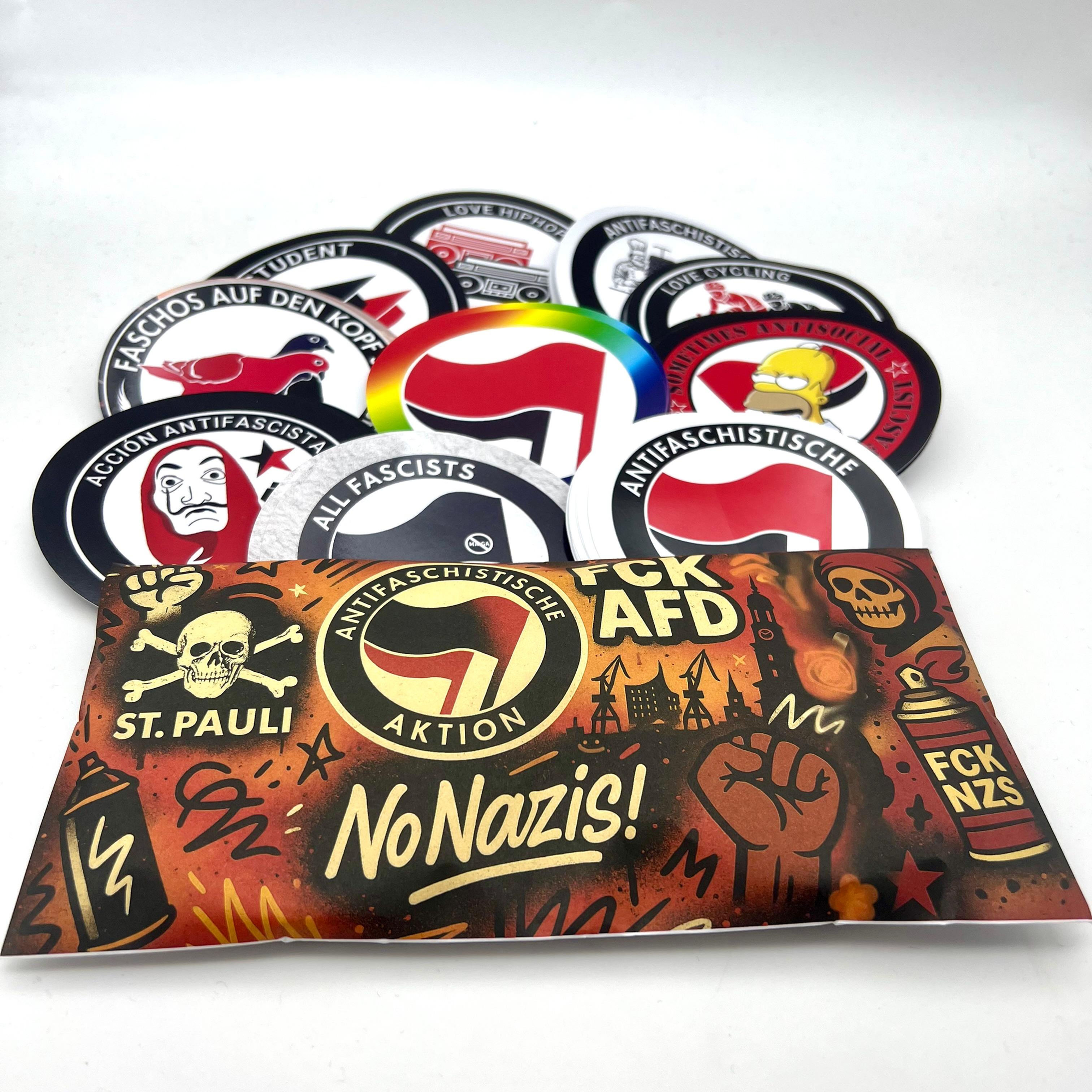 „Antifa Logo Mix“ - 100 Sticker