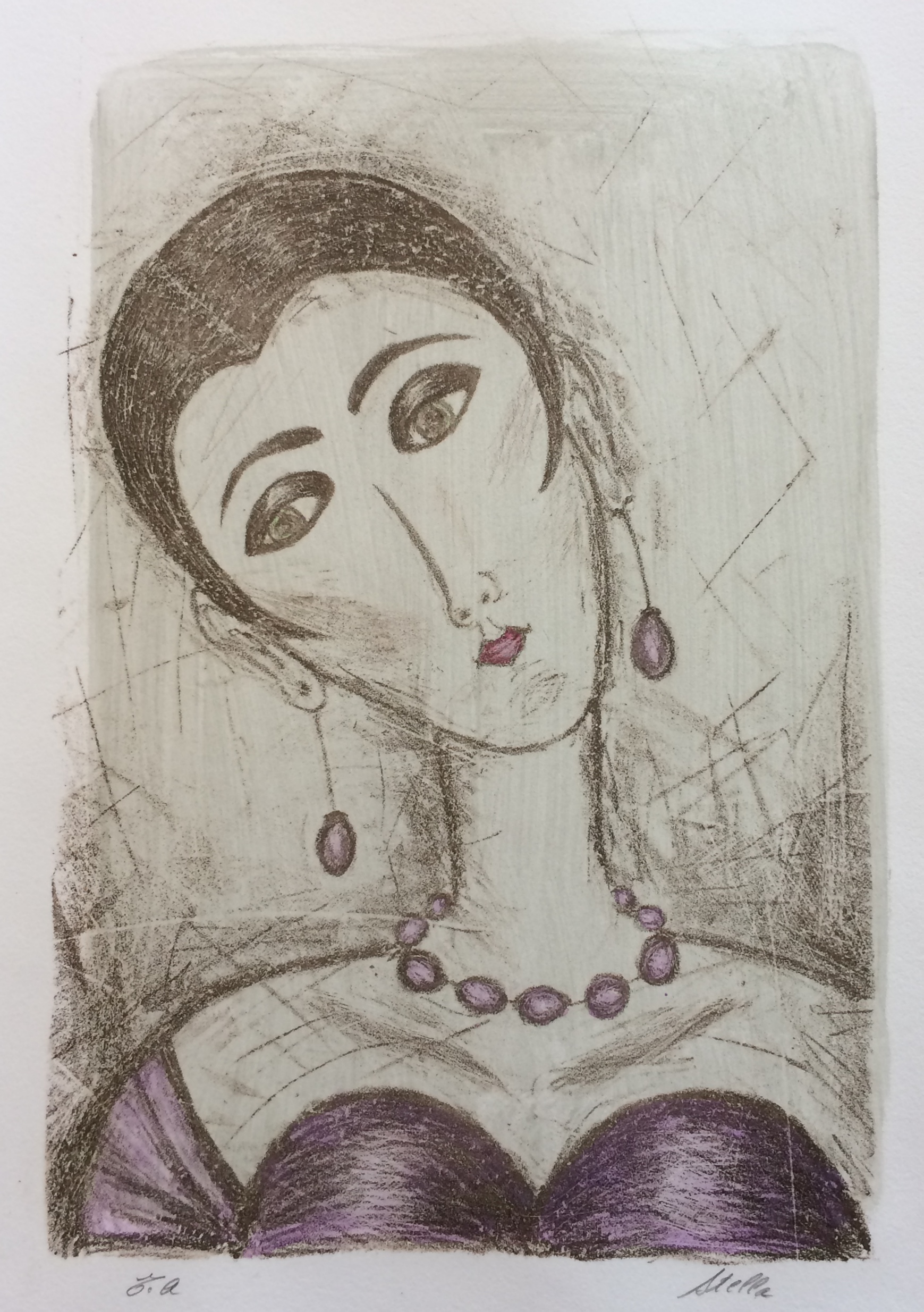 Dame au collier (38x28cm)