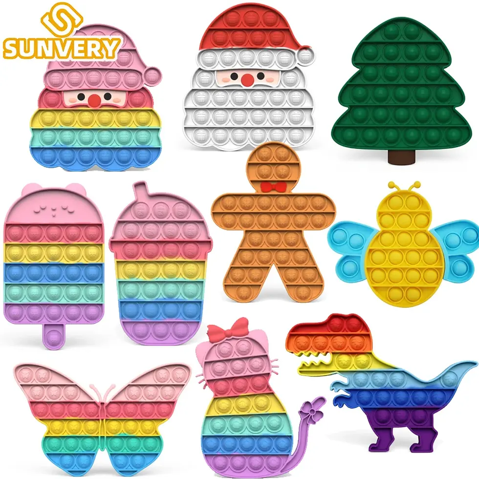 Bubble Fidget Toys Xmas Popper Autism Stress Reliever Toys