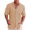 Thumbnail: Cotton Linen Autumn Hot Selling Men's Long Sleeve Shirt Solid Color Casual Style