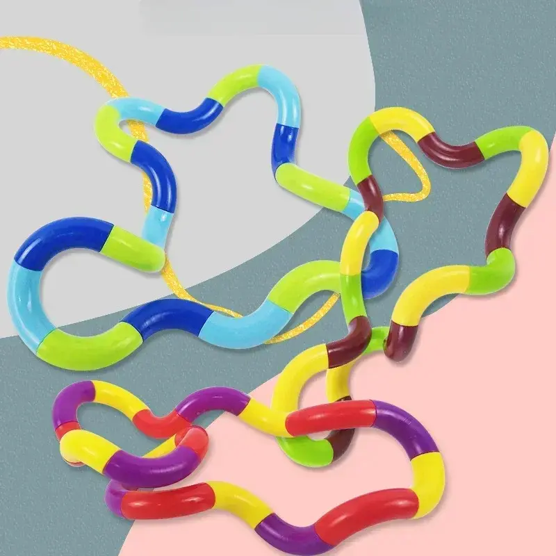 Thumbnail: Rainbow Circle Rope Twist Fidget Toys Autism Therapy Kids Adults Stress Anxiety 