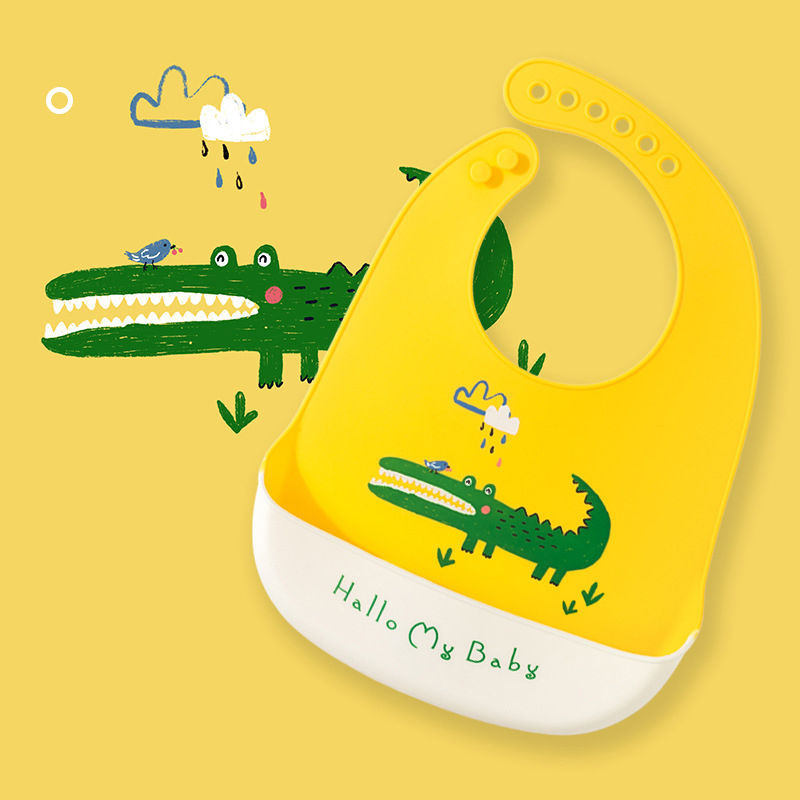 Thumbnail: Little Paws Silicone Baby Bib — Cartoon Design