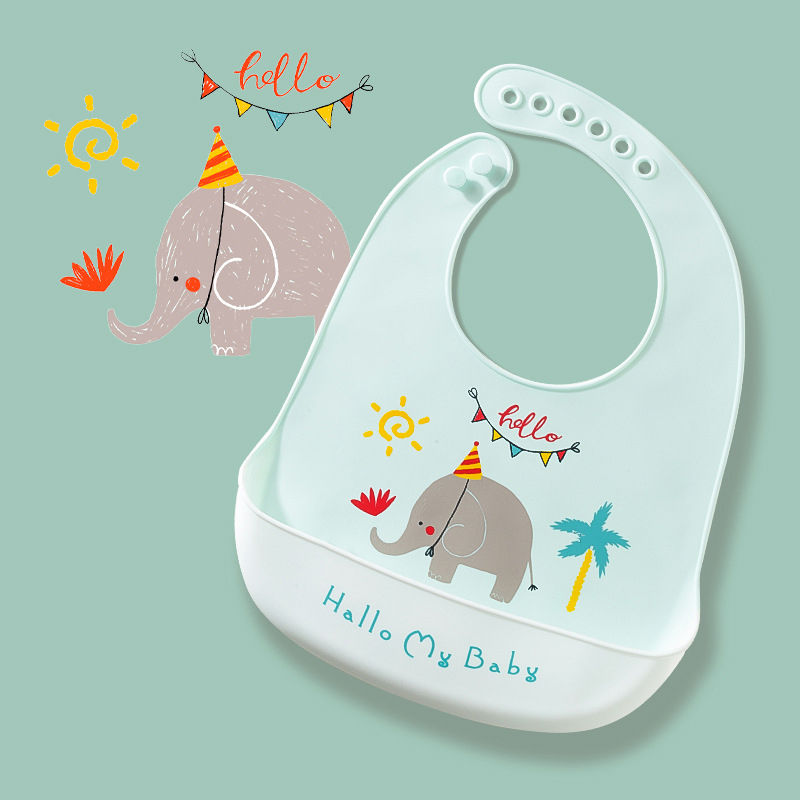 Thumbnail: Little Paws Silicone Baby Bib — Cartoon Design