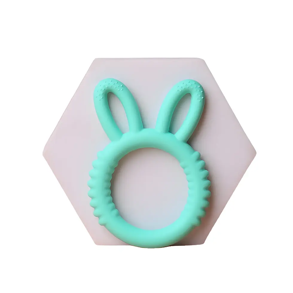 Thumbnail: Little Paws Silicone Baby Teether with Pacifier Clip