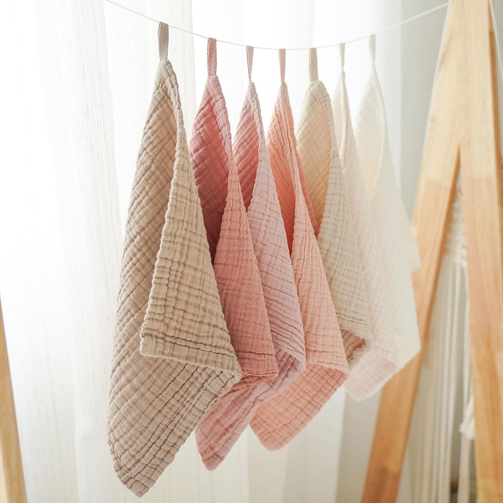 Thumbnail: Little Paws Cotton Baby Burp Cloth Set