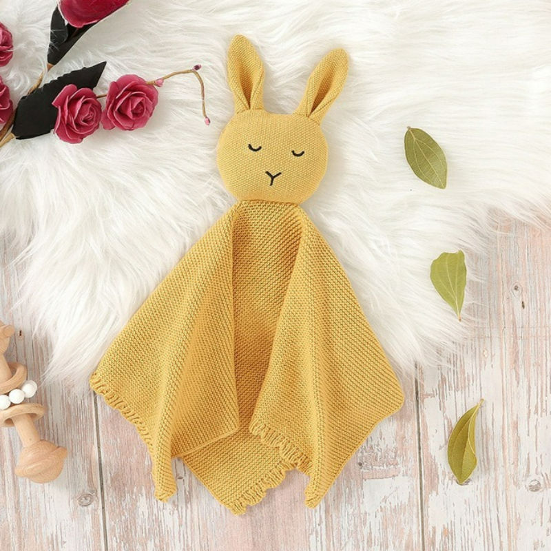 Thumbnail: Little Paws Knitted Rabbit Comforter Blanket