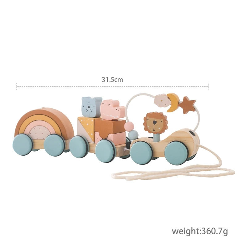 Thumbnail: Little Paws Montessori Wooden Toy Train Set