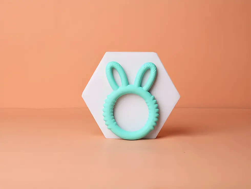 Thumbnail: Little Paws Silicone Baby Teether with Pacifier Clip