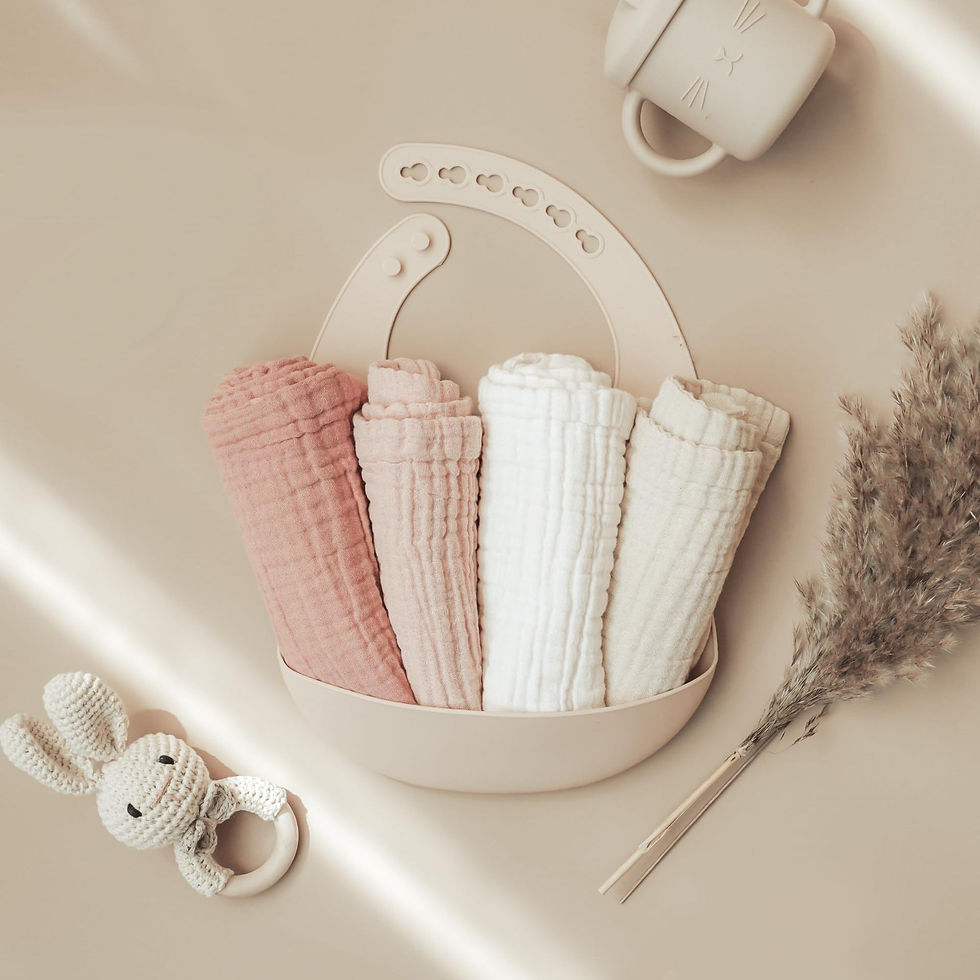 Thumbnail: Little Paws Cotton Baby Burp Cloth Set