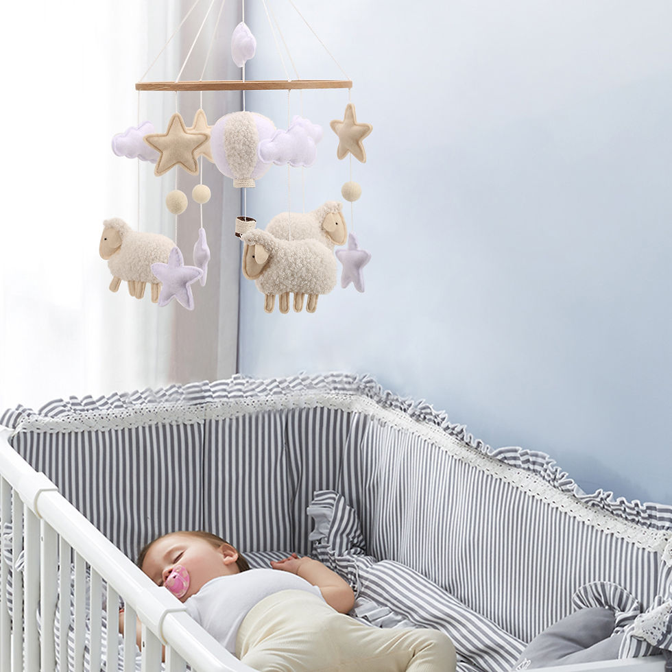 Thumbnail: Little Paws Dreamy Sheep Felt Baby Mobile