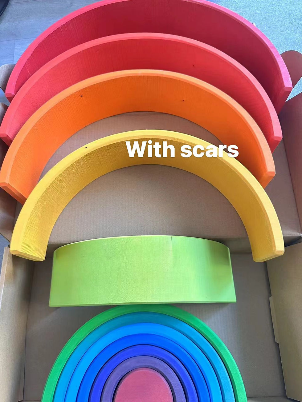Thumbnail: Little Paws Rainbow Wooden Stacking Blocks — Montessori Arch Set