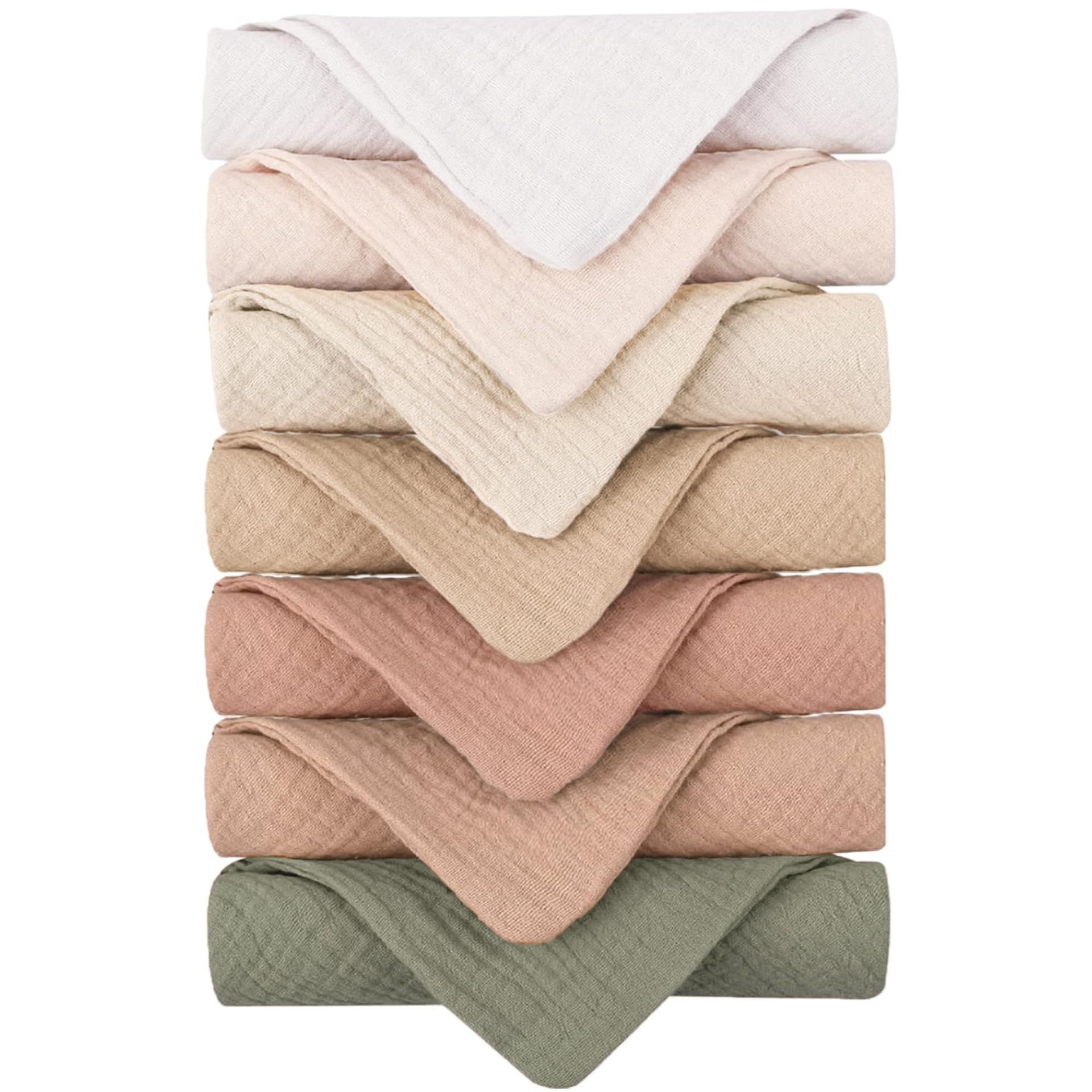 7 pieces of baby burp cloths, breathable and soft 4-layer gauze, infant anti-spi