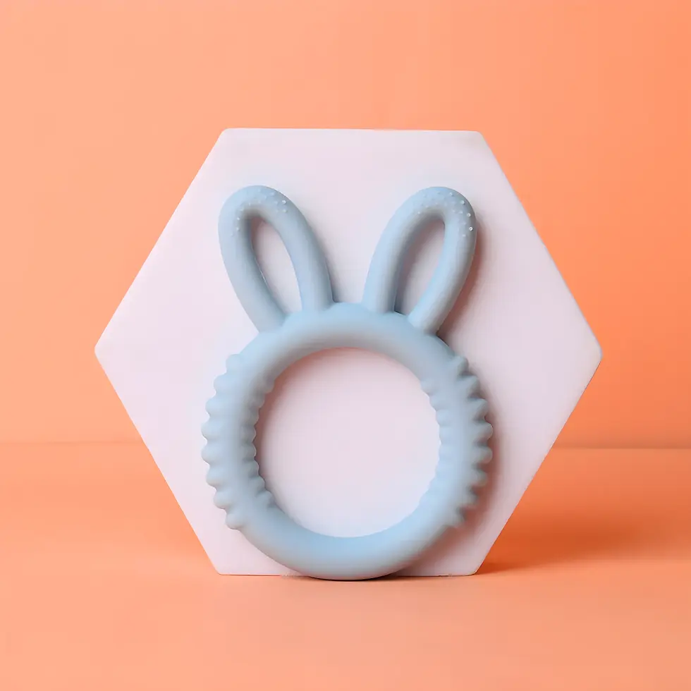 Thumbnail: Little Paws Silicone Baby Teether with Pacifier Clip